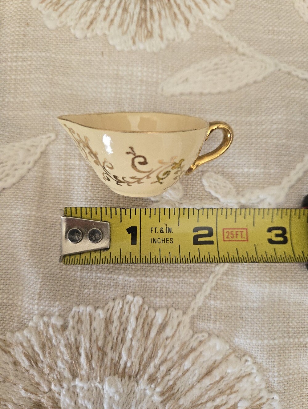 Antique Tiny Tea Cup Creamer China Signed Trudie Of Cal